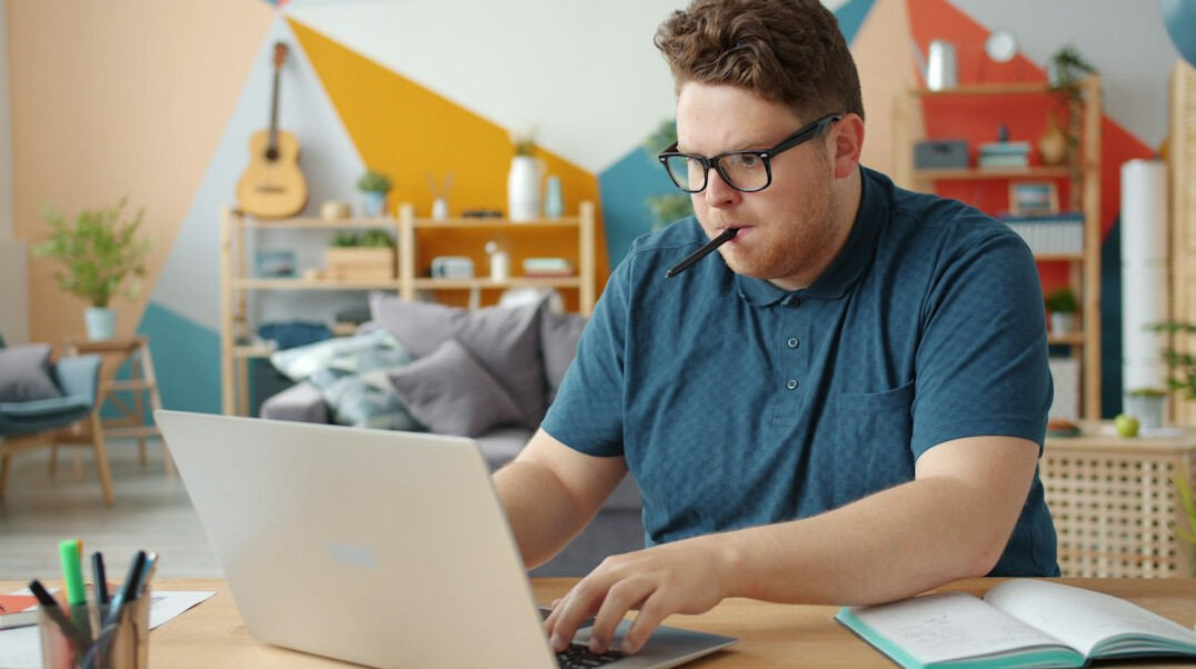student studying at desk