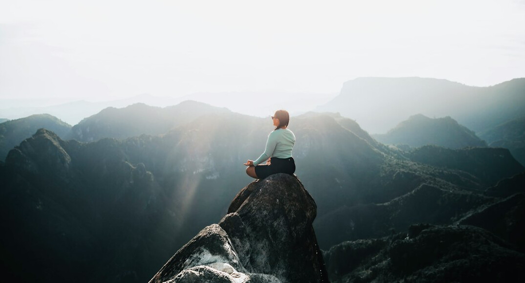 person meditating for focus