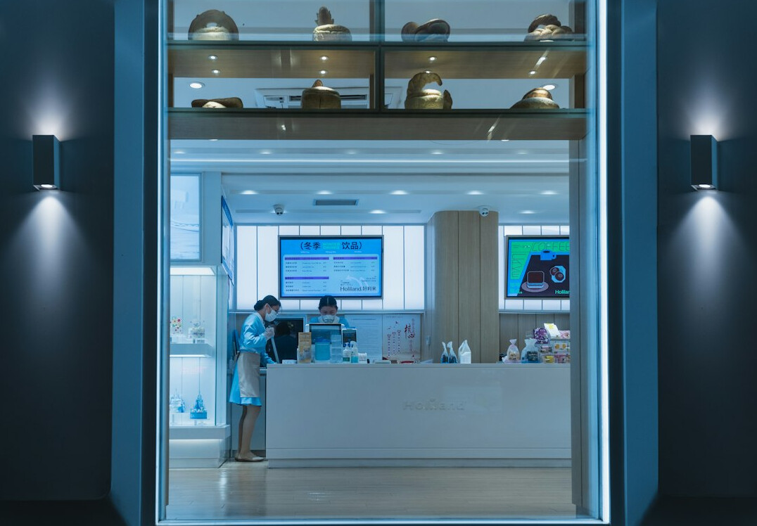 Bright modern clinic reception area